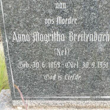 BREITENBACH Anna Magritha nee NEL 1869-1951