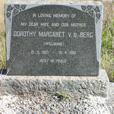 BERG Dorothy Margaret, v.d. nee WILLIAMS 1921-1961