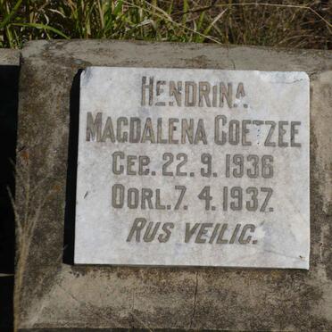 COETZEE Hendrina Magdalena 1936-1937