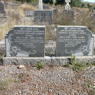 FOURIE Cornelius Johannes Jakobus 1921-1961 &amp; Fredrika Willemina 1925-2005