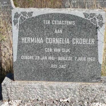 GROBLER Hermina Cornelia nee VAN DIJK 1881-1960
