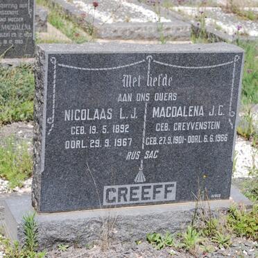 GREEFF Nicolaas L.J. 1892-1967 &amp; Magdalena J.C. GREYVENSTEIN 1901-1966