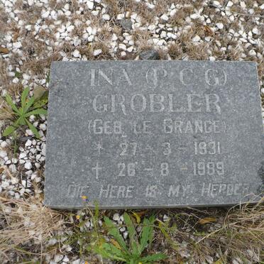 GROBLER Ina nee LE GRANGE 1931-1989