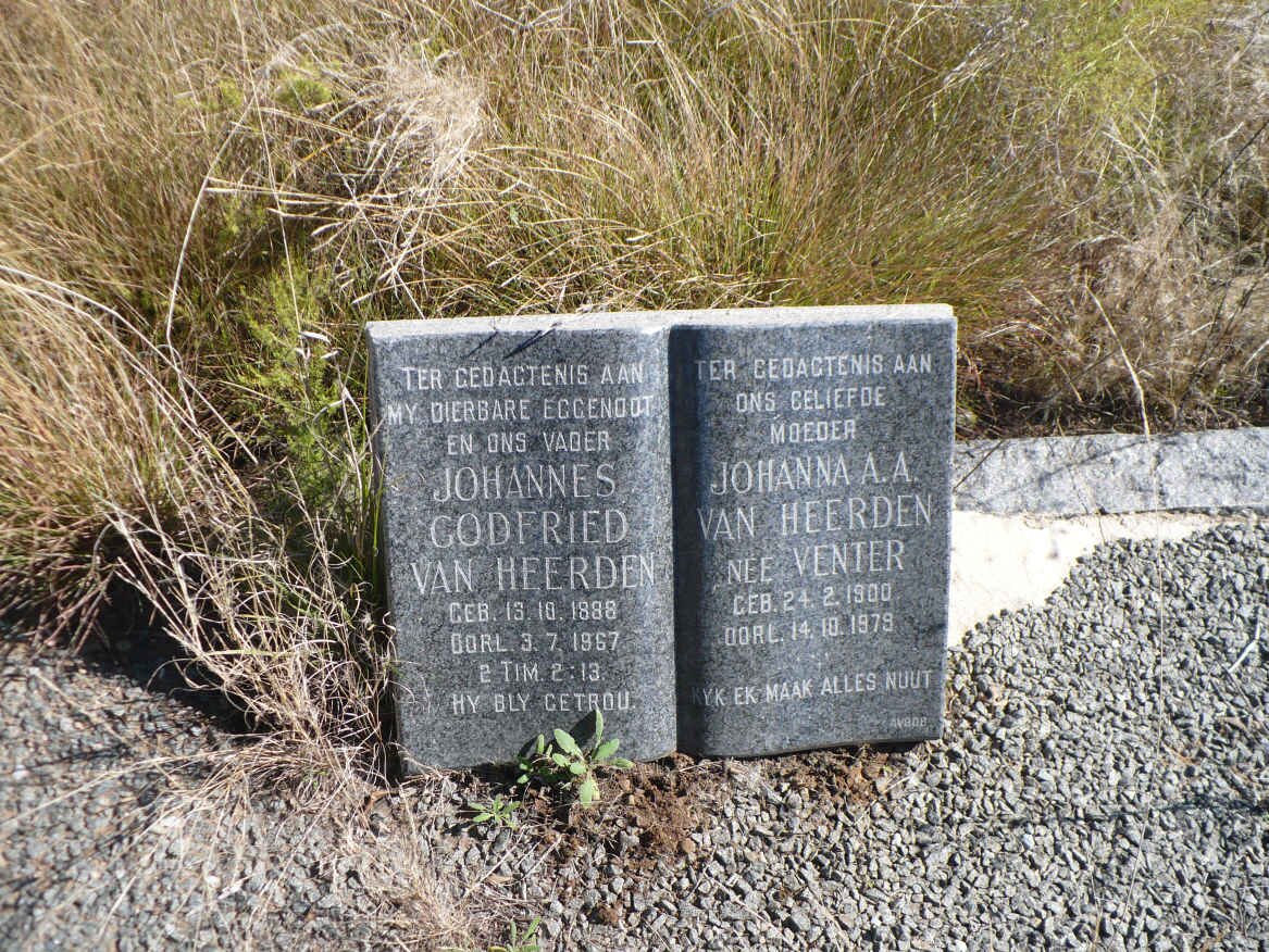 HEERDEN Johannes Godfried, van 1888-1967 &amp; Johanna A.A. VENTER 1900-1979