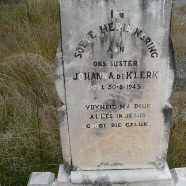 KLERK Johanna, de -1943