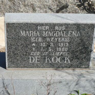 KOCK Maria Magdalena, de nee WEYERS 1913-1980