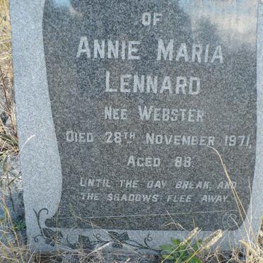 LENNARD Annie Maria nee WEBSTER -1971
