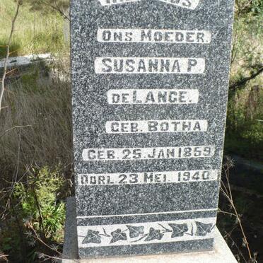LANGE Susanna P., de nee BOTHA 1859-1940