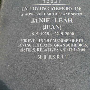 LEAH Janie 1928-2000