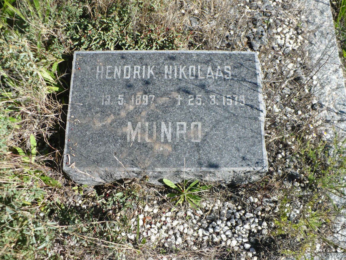 MUNRO Hendrik Nikolaas 1897-1979