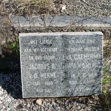 MERWE Jacobus D., v.d. 1901-1960 &amp; Eva Cathernia Louisa 1904-1966