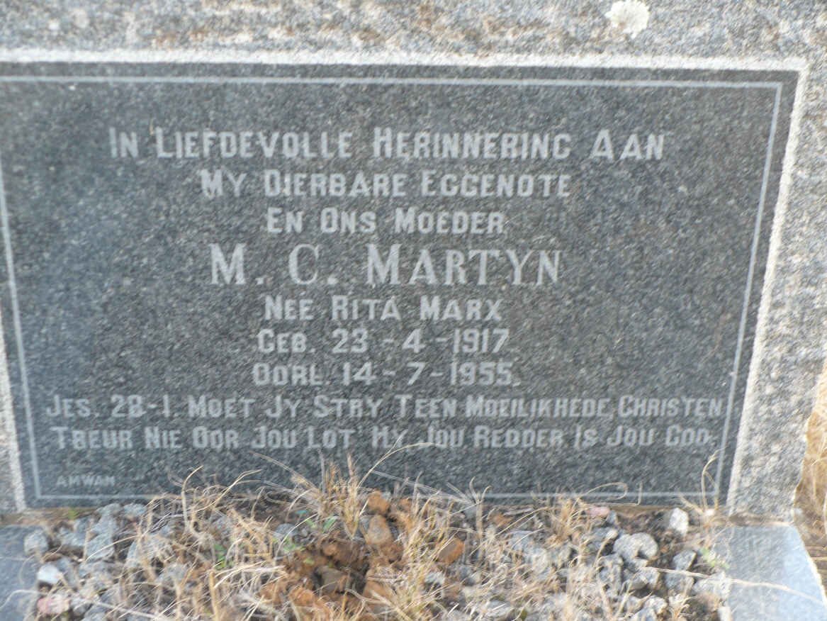 MARTYN M.C. nee MARX 1917-1955