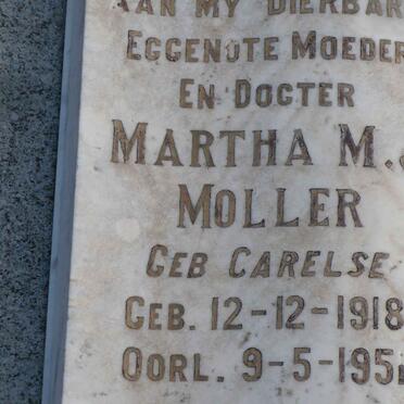 MOLLER Martha M.J. nee CARELSE 1918-1951