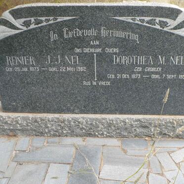 NEL Reinier J.J. 1873-1962 &amp; Dorothea M. GROBLER 1873-1950