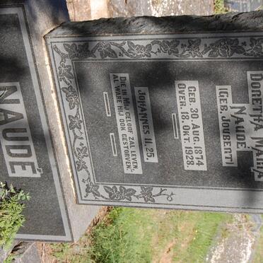 NAUDE Doretha Maria nee JOUBERT 1874-1928