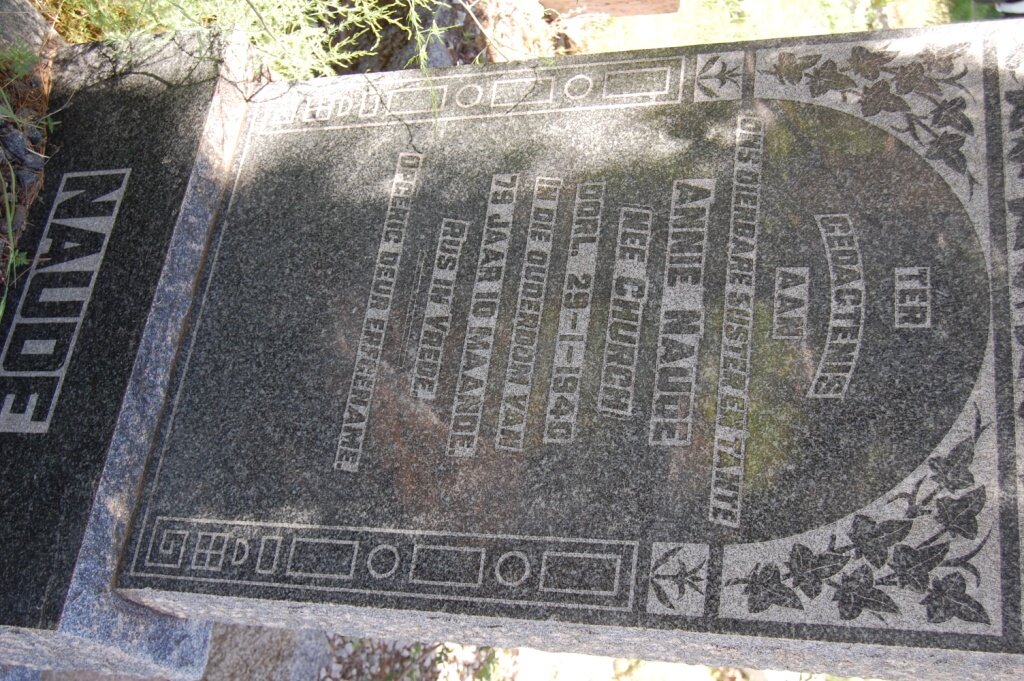 NAUDE Annie nee CHURCH -1940