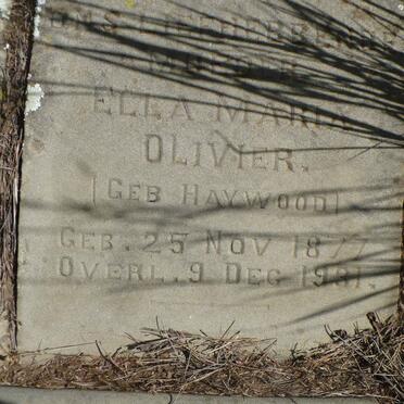 OLIVIER Ella Maria nee HAYWOOD 1877-1931