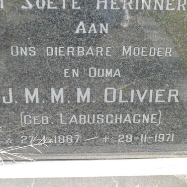 OLIVIER J.M.M.M. nee LABUSCHAGNE 1887-1971