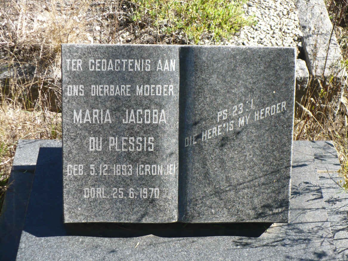 PLESSIS Maria Jacoba, du nee CRONJÉ 1893-1970