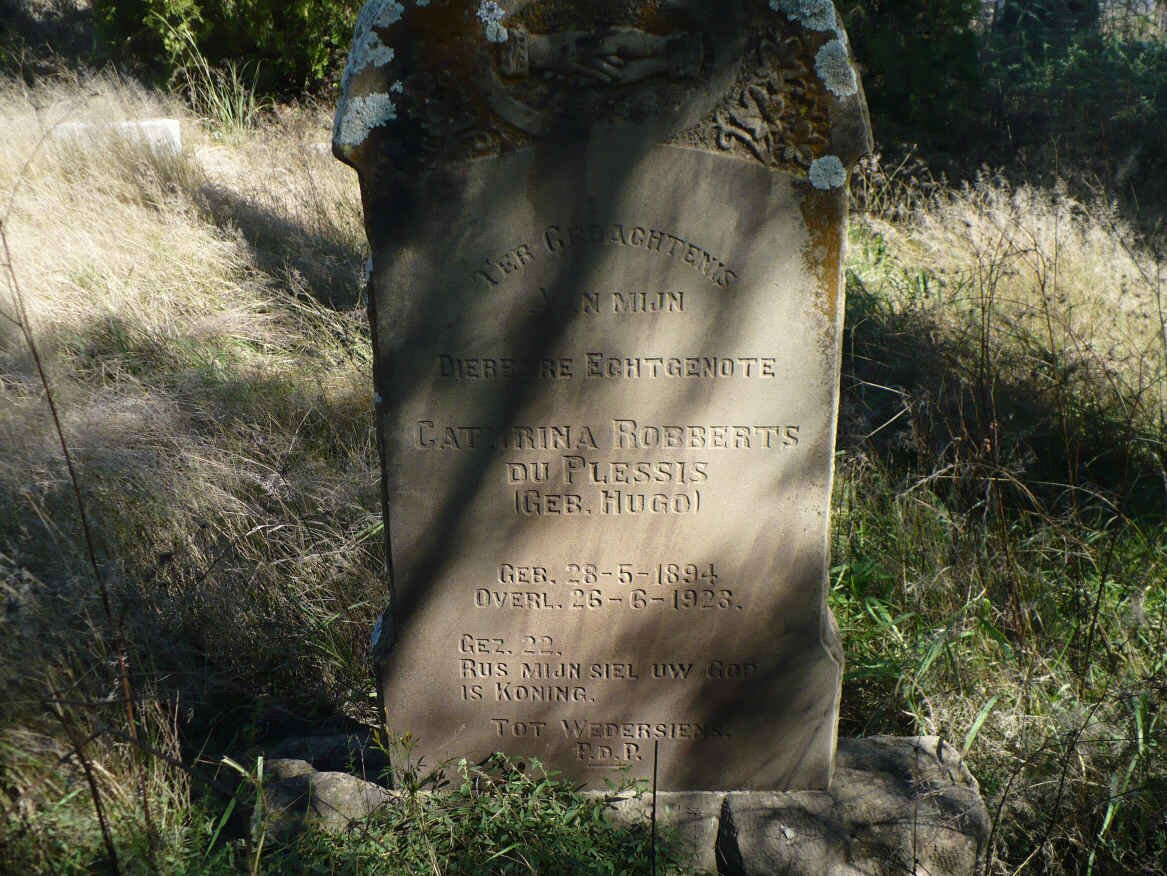 PLESSIS Cathrina Robberts, du nee HUGO 1894-1923