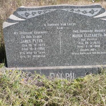 RALPH James Peter 1873-1956 &amp; Maria Elizabeth W. PUTTER 1876-1958