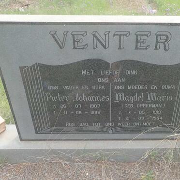 VENTER Pieter Johannes 1907-1996 &amp; Magdel Maria OPPERMAN 1919-1994