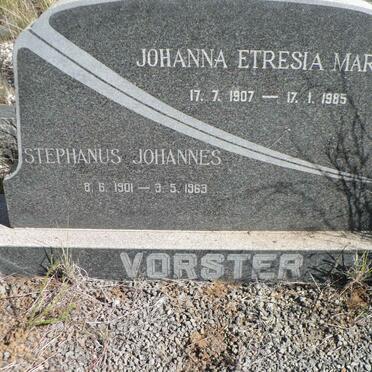 VORSTER Stephanus Johannes 1901-1963 &amp; Johanna Etresia Maria 1907-1985