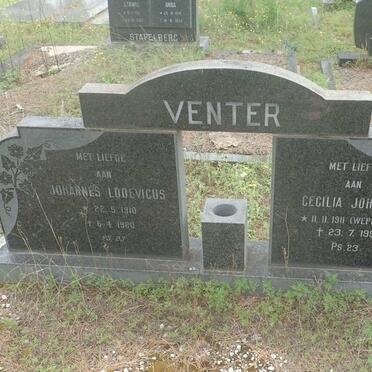 VENTER Johannes Lodevicus 1910-1980 &amp; Cecilia Johanna WEPENER 1911-1991