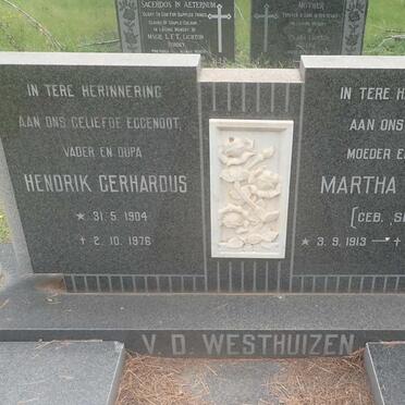 WESTHUIZEN Hendrik Gerhardus, v.d. 1904-1976 &amp; Martha Maria SMIT 1913-1986