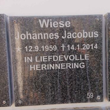 WIESE Johannes Jacobus 1959-2014
