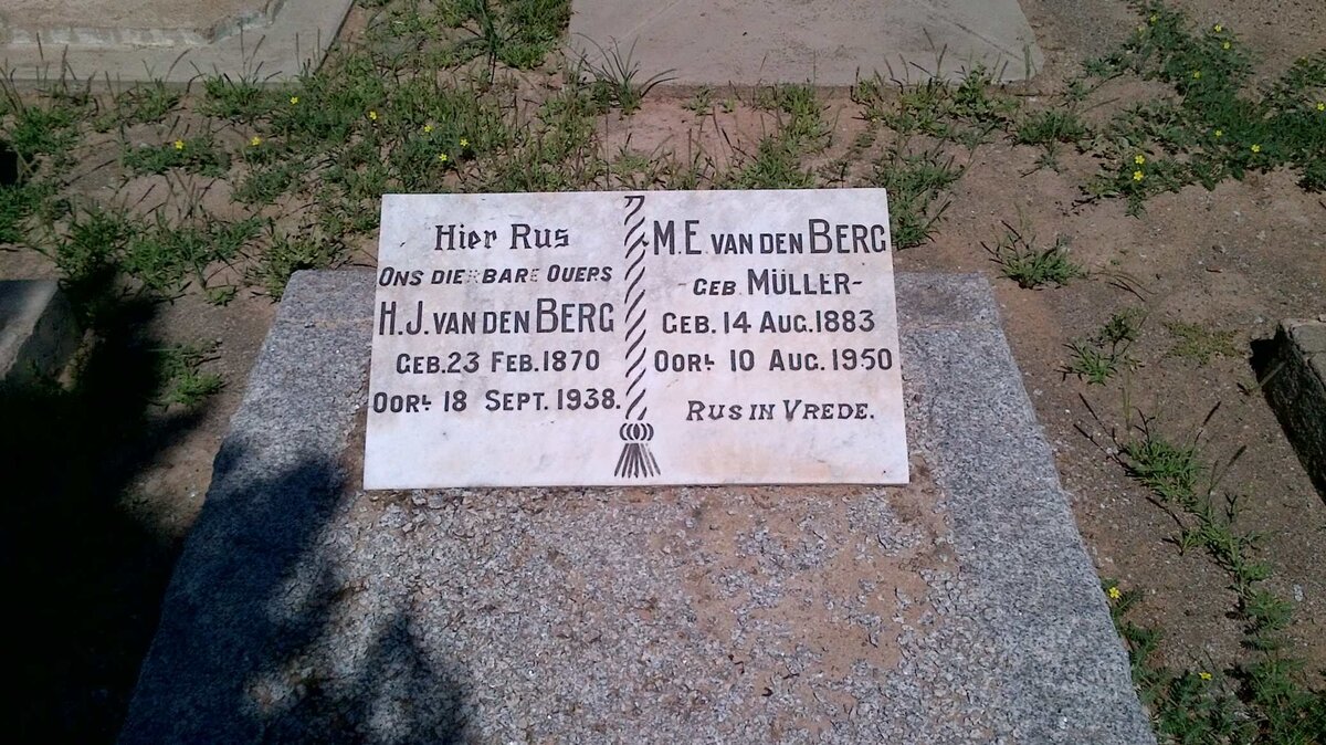 BERG H.J., van den 1870-1938 &amp; M.E. MULLER 1883-1950