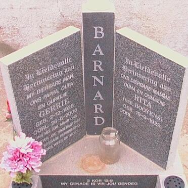 BARNARD Gerrie 1928-2006 &amp; Rita BOOYENS 1929 -