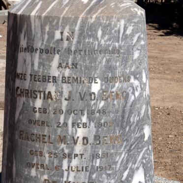 BERG Christian J., v.d. 1848-1909 &amp; Rachel M. DE KUST 1851-1917