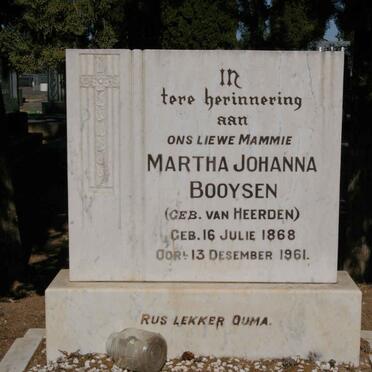 BOOYSEN Martha Johanna nee VAN HEERDEN 1868-1961