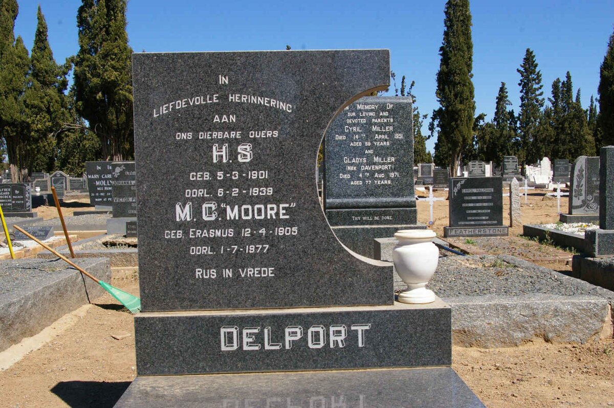 DELPORT H.S. 1901-1939 &amp; M.C. ERASMUS 1905-1977