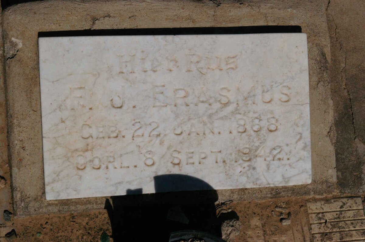 ERASMUS F.J. 1868-1942