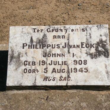 ECK Philippus J., van 1908-1945