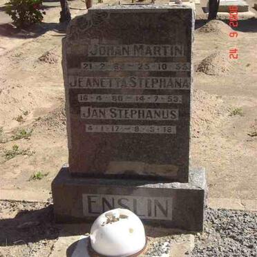 ENSLIN Johan Martin 1868-1955 &amp; Jeanetta Stephana 1880-1953 :: ENSLIN Jan Stephanus 1917-1918