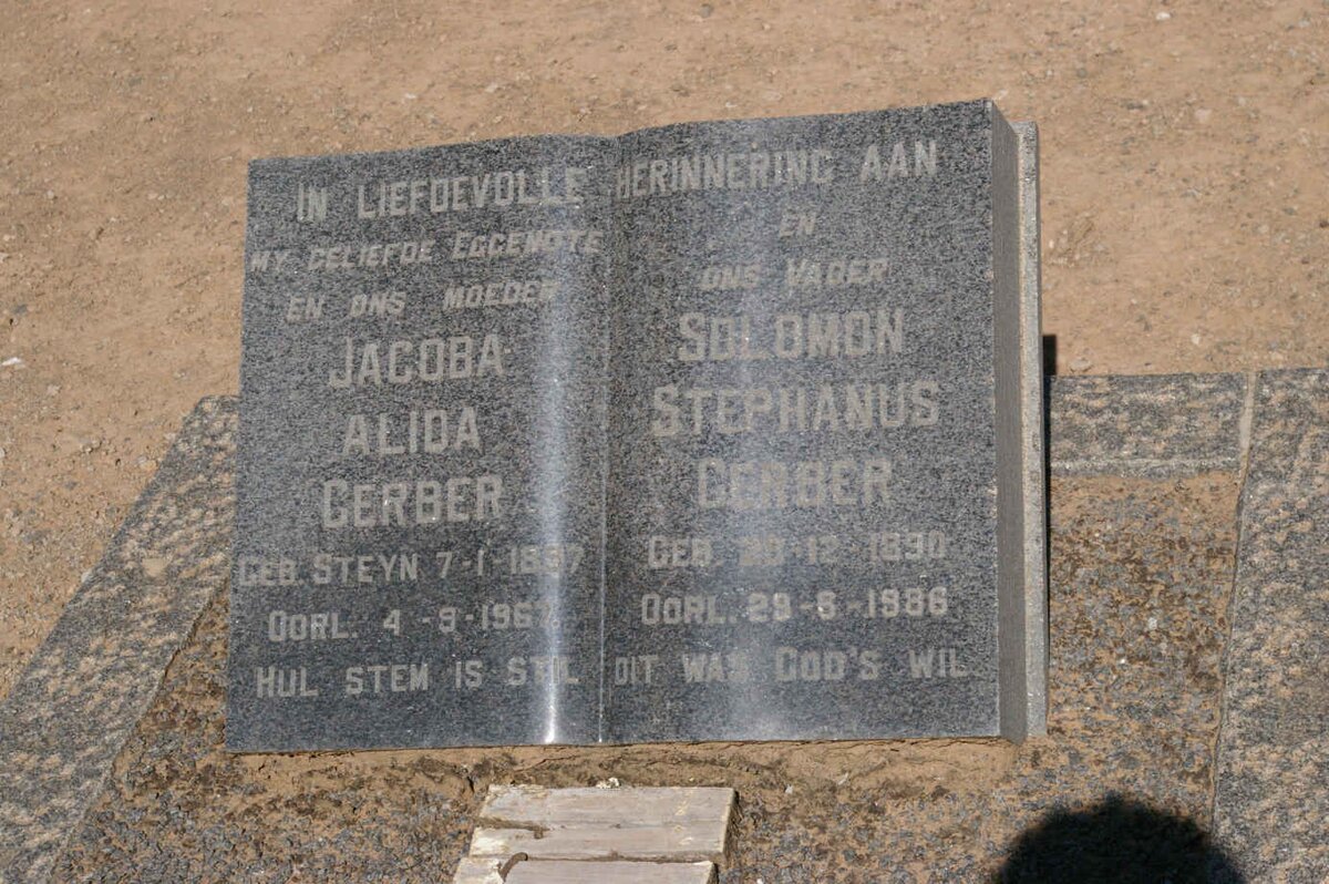 GERBER Solomon Stephanus 1890-1986 &amp; Jacoba Alida STEYN 1897-1967