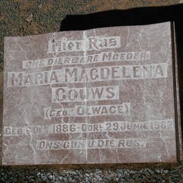 GOUWS Jan C. 1884-1943 &amp; Maria Magdelena OLWAGE 1886-1962