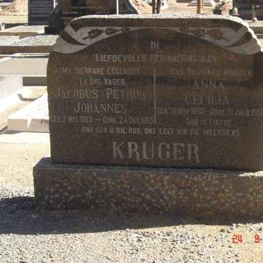KRUGER Jacobus Petrus Johannes 1863-1953 &amp; Anna Cecilia 1880-1958