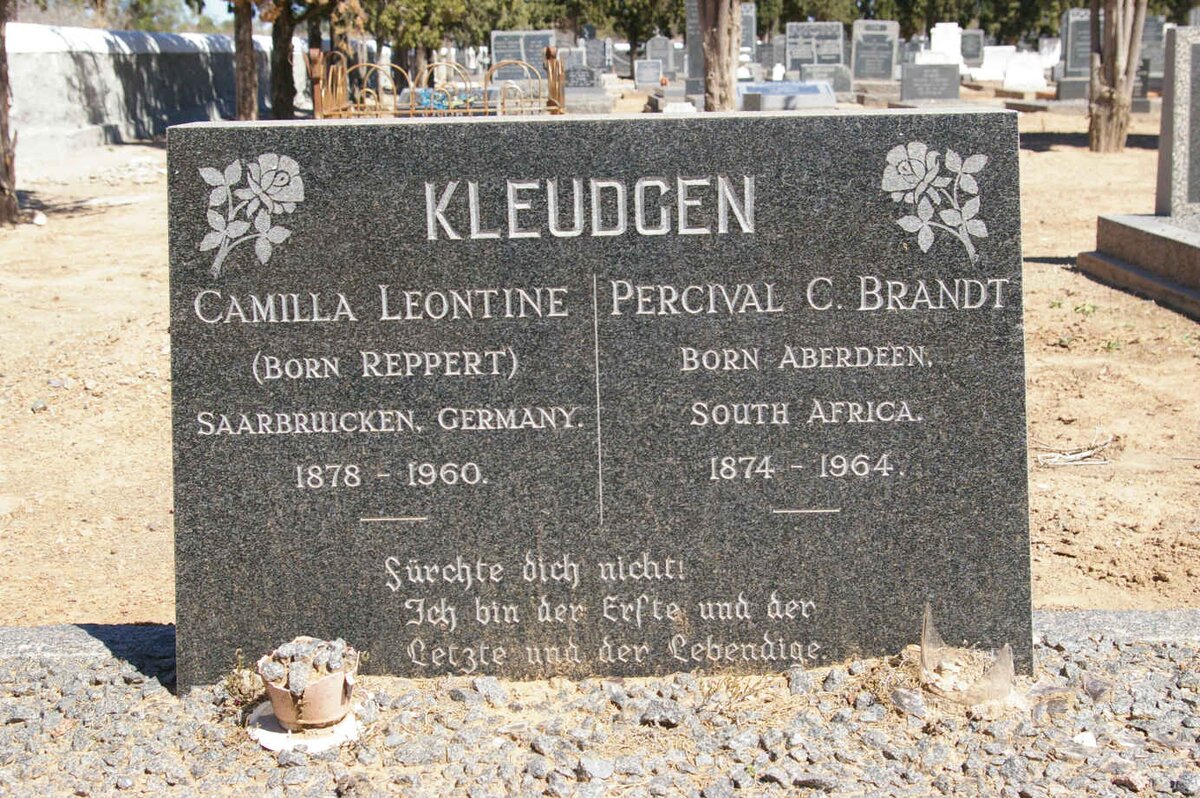 KLEUDGEN Percival C. Brandt 1874-1964 &amp; Camilla Leontine REPPERT 1878-1960