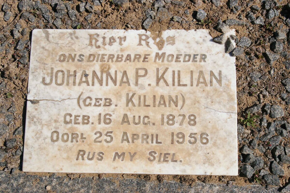 KILIAN Jacobus W. 1870-1946 &amp; Johanna P. KILIAN 1878-1956
