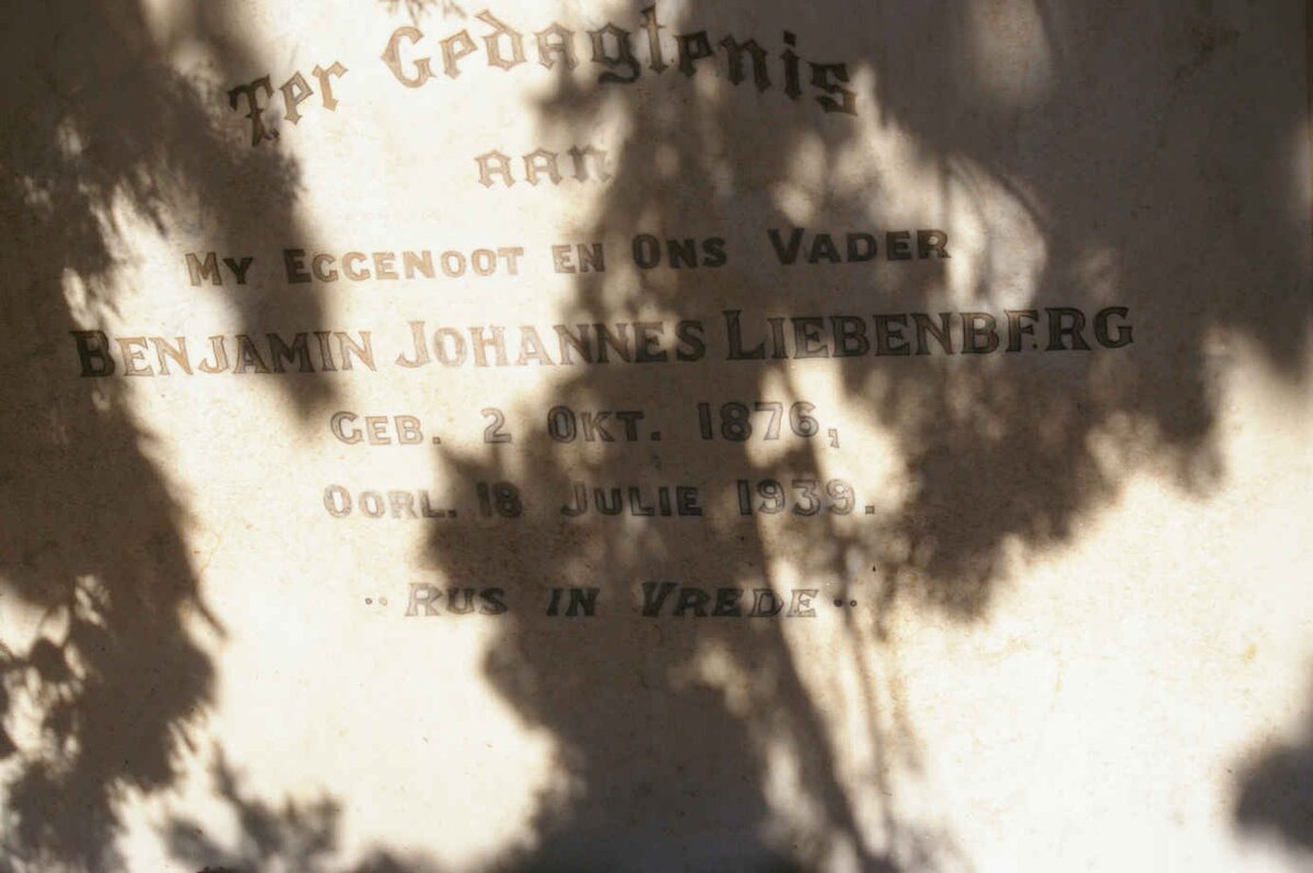 LIEBENBERG Benjamin Johannes 1876-1939