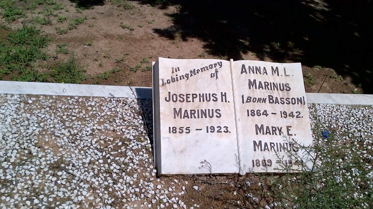 MARINUS Josephus H. 1855-1923 &amp; Anna M.L. BASSON 1864-1942 :: MARINUS Mary E. 1869-1941