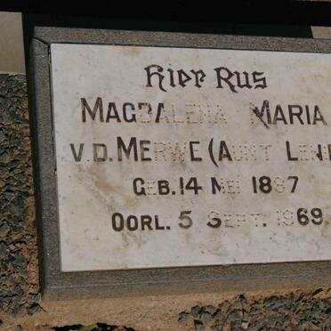 MERWE Magdalena Maria, v.d. 1887-1969