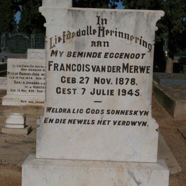 MERWE Francois, van der 1878-1945