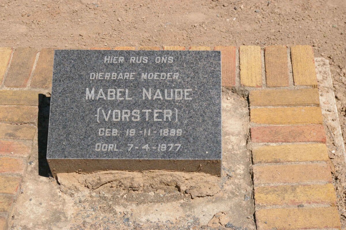 NAUDE Mabel nee VORSTER 1889-1977