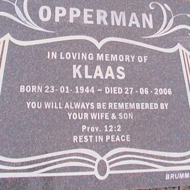 OPPERMAN Klaas 1944-2006