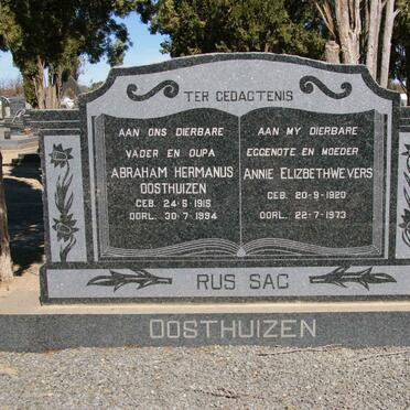 OOSTHUIZEN Abraham Hermanus 1915-1994 &amp; Annie Elizabeth WEYERS 1920-1973